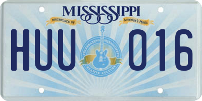 MS license plate HUU016