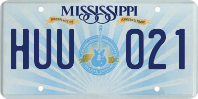 MS license plate HUU021