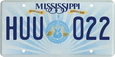 MS license plate HUU022