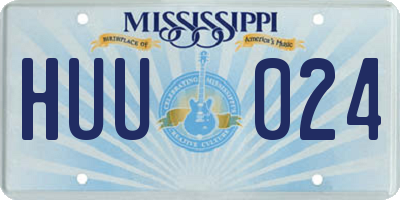 MS license plate HUU024