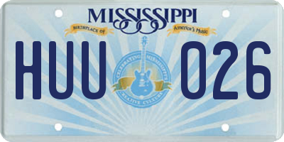 MS license plate HUU026