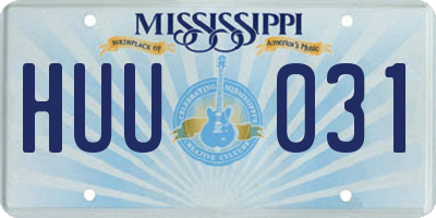 MS license plate HUU031