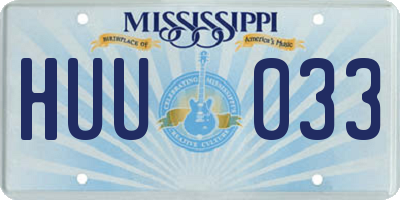MS license plate HUU033