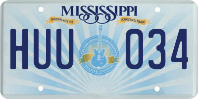 MS license plate HUU034