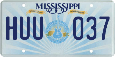 MS license plate HUU037