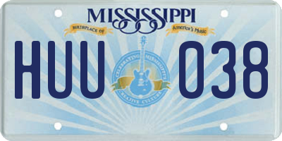 MS license plate HUU038