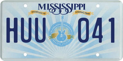 MS license plate HUU041