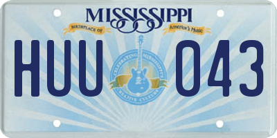 MS license plate HUU043