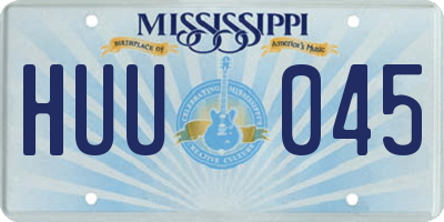 MS license plate HUU045