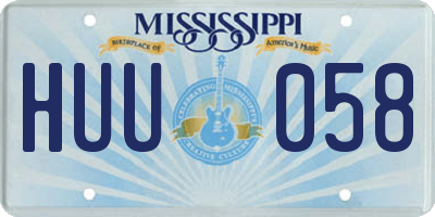 MS license plate HUU058
