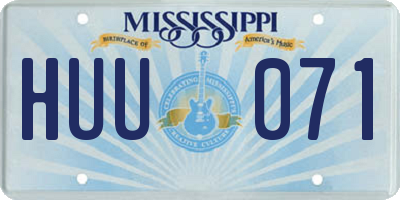 MS license plate HUU071