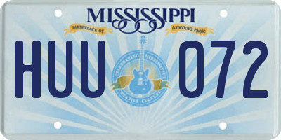 MS license plate HUU072