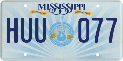 MS license plate HUU077