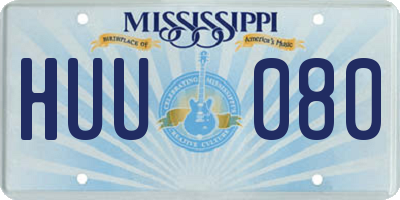 MS license plate HUU080