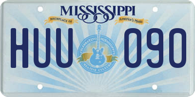 MS license plate HUU090
