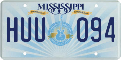 MS license plate HUU094