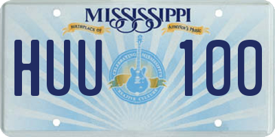 MS license plate HUU100