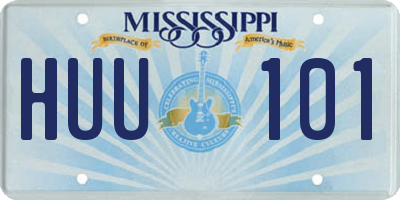 MS license plate HUU101
