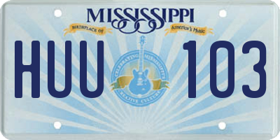 MS license plate HUU103