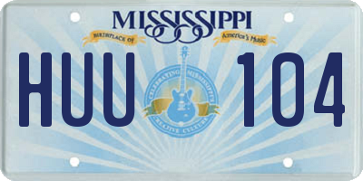 MS license plate HUU104