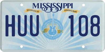 MS license plate HUU108