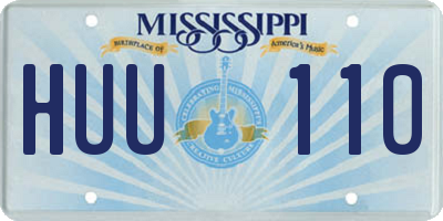 MS license plate HUU110