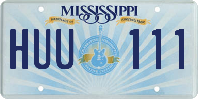 MS license plate HUU111