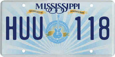 MS license plate HUU118