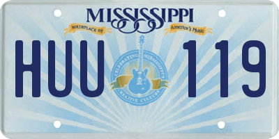MS license plate HUU119
