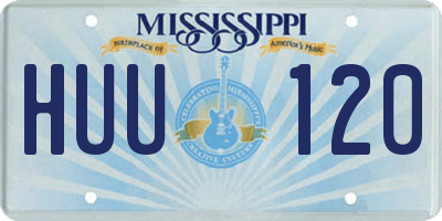 MS license plate HUU120