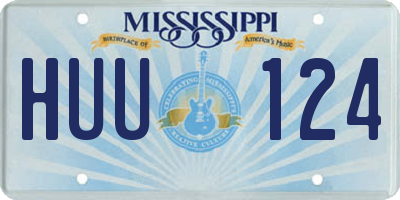 MS license plate HUU124