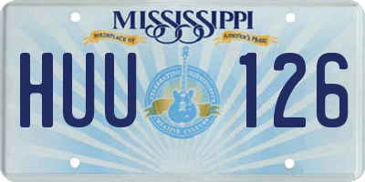 MS license plate HUU126