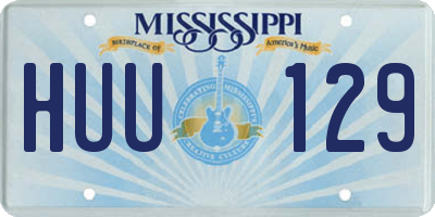 MS license plate HUU129