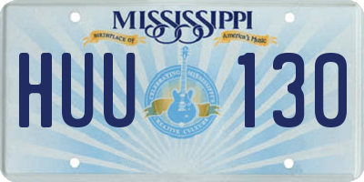 MS license plate HUU130