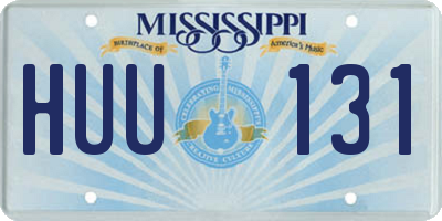 MS license plate HUU131