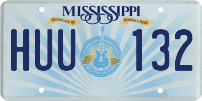 MS license plate HUU132