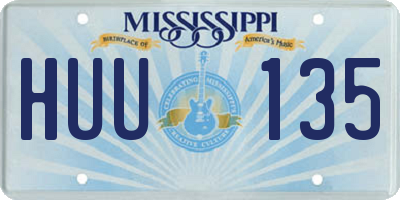MS license plate HUU135