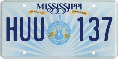 MS license plate HUU137