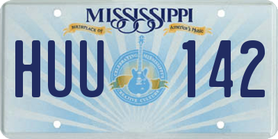 MS license plate HUU142
