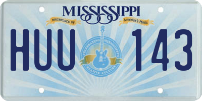 MS license plate HUU143
