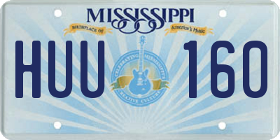 MS license plate HUU160