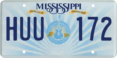 MS license plate HUU172