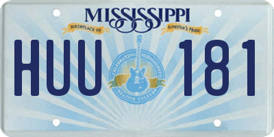 MS license plate HUU181