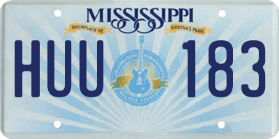 MS license plate HUU183