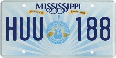 MS license plate HUU188
