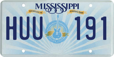 MS license plate HUU191