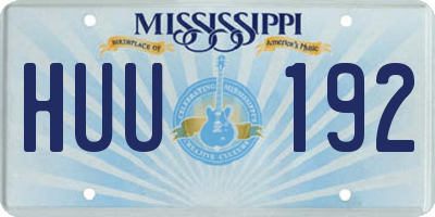 MS license plate HUU192