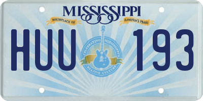 MS license plate HUU193