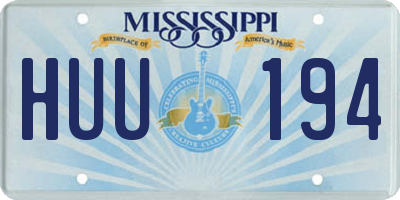 MS license plate HUU194