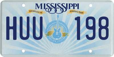 MS license plate HUU198